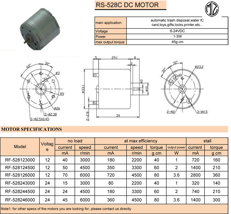 RS528 Ningbo Mingz Motor Co.,Ltd